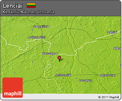 Physical 3D Map of Lenčiai