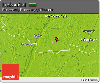 Physical 3D Map of Linkaučiai