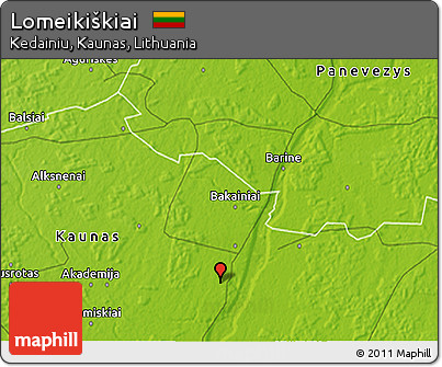 Physical 3D Map of Lomeikiškiai