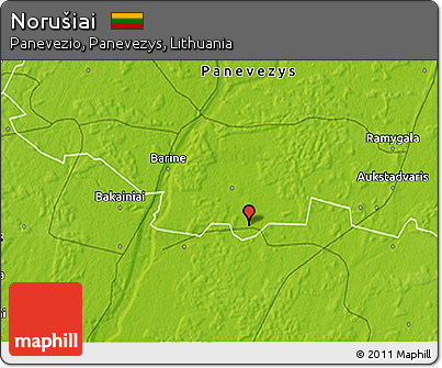 Physical 3D Map of Norušiai