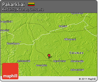 Physical 3D Map of Pakarkliai