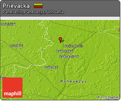 Physical 3D Map of Prievačka