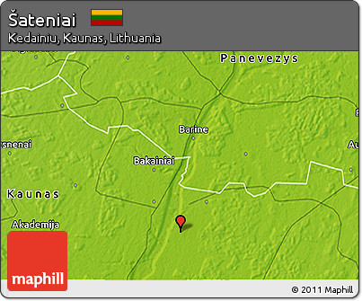 Physical 3D Map of Šateniai