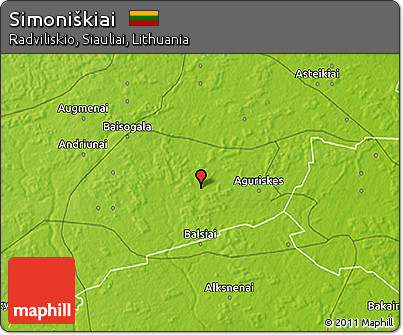 Physical 3D Map of Simoniškiai
