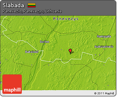Physical 3D Map of Slabada