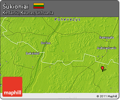 Physical 3D Map of Šukioniai