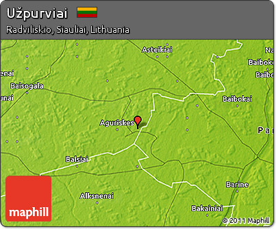 Physical 3D Map of Užpurviai