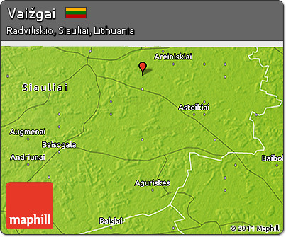 Physical 3D Map of Vaižgai