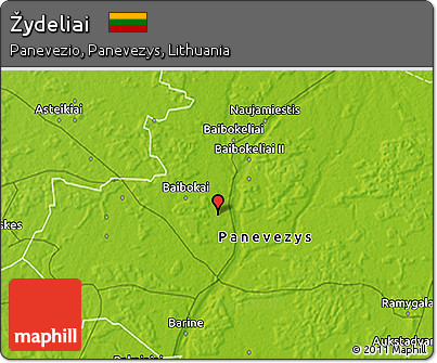 Physical 3D Map of Žydeliai