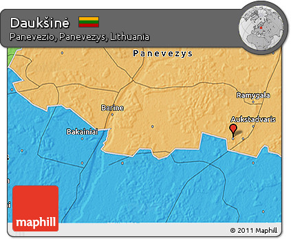 Political 3D Map of Daukšinė
