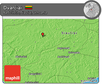 Political 3D Map of Dvarčiai