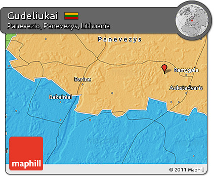 Political 3D Map of Gudeliukai