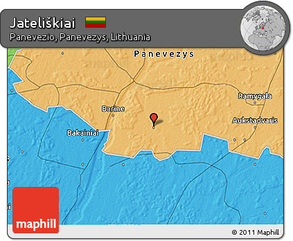 Political 3D Map of Jateliškiai