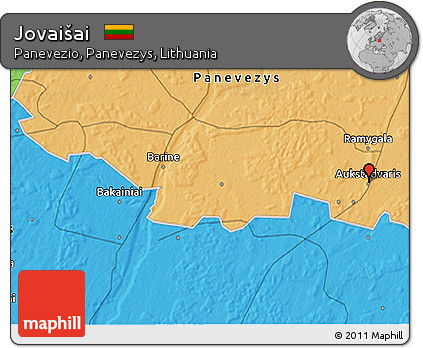 Political 3D Map of Jovaišai