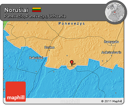 Political 3D Map of Norušiai
