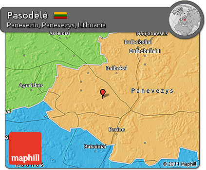 Political 3D Map of Pasodėlė