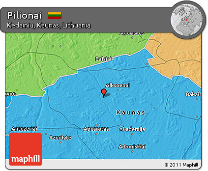 Political 3D Map of Pilionai