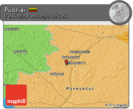 Political 3D Map of Puoriai