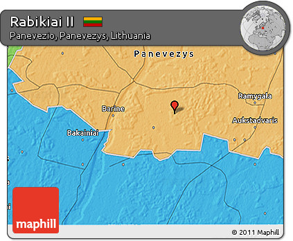 Political 3D Map of Rabikiai II