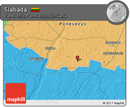 Political 3D Map of Slabada