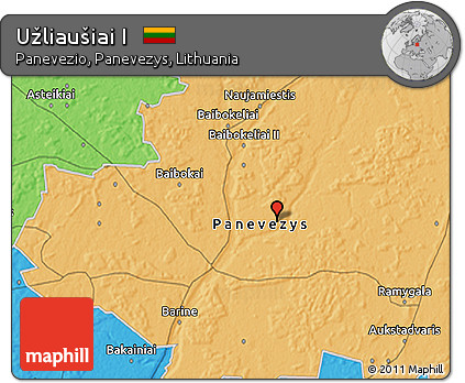 Political 3D Map of Užliaušiai I
