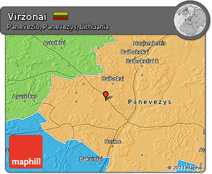 Political 3D Map of Viržonai