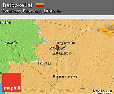 Political 3D Map of Baibokėliai