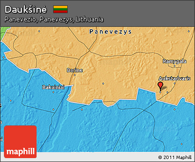 Political 3D Map of Daukšinė