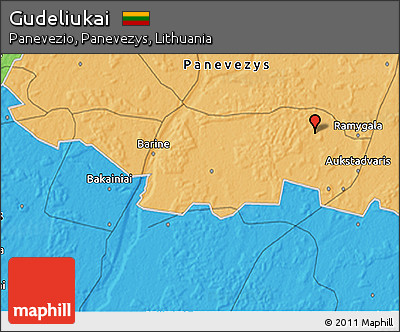 Political 3D Map of Gudeliukai