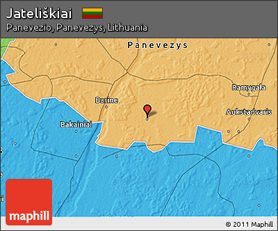 Political 3D Map of Jateliškiai