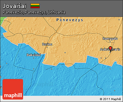 Political 3D Map of Jovaišai