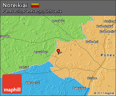 Political 3D Map of Noreikiai