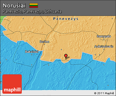 Political 3D Map of Norušiai