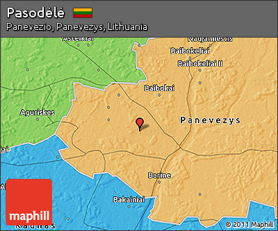 Political 3D Map of Pasodėlė