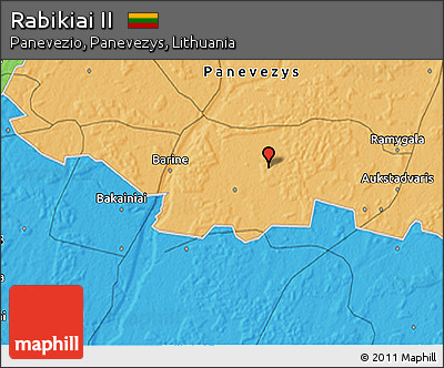 Political 3D Map of Rabikiai II
