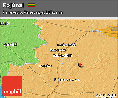Political 3D Map of Rojūnai