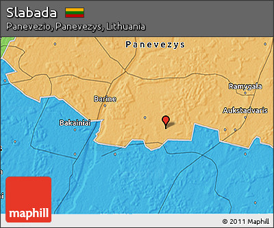 Political 3D Map of Slabada
