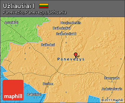 Political 3D Map of Užliaušiai I