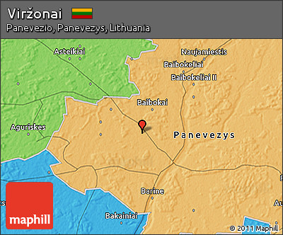 Political 3D Map of Viržonai