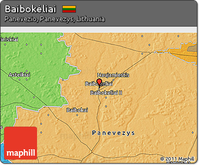 Political 3D Map of Baibokėliai