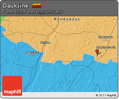 Political 3D Map of Daukšinė