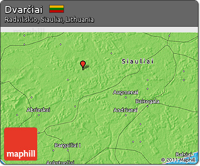 Political 3D Map of Dvarčiai