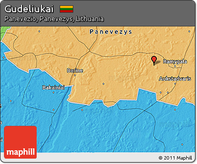 Political 3D Map of Gudeliukai