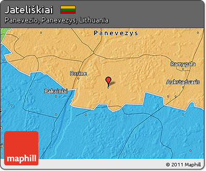Political 3D Map of Jateliškiai