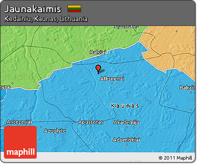 Political 3D Map of Jaunakaimis