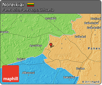 Political 3D Map of Noreikiai