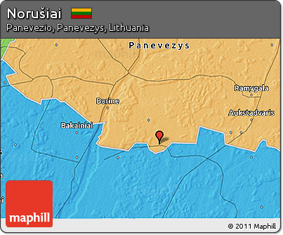 Political 3D Map of Norušiai