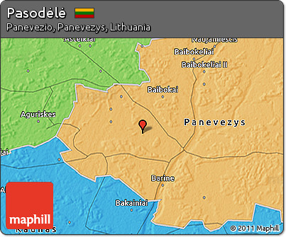 Political 3D Map of Pasodėlė