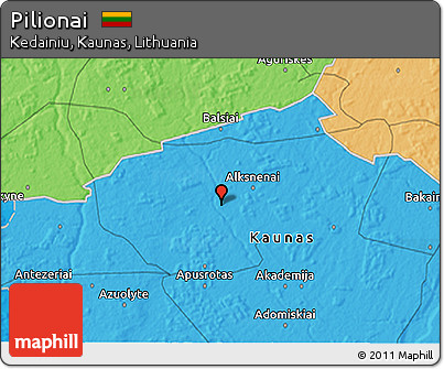 Political 3D Map of Pilionai
