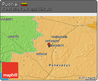 Political 3D Map of Puoriai